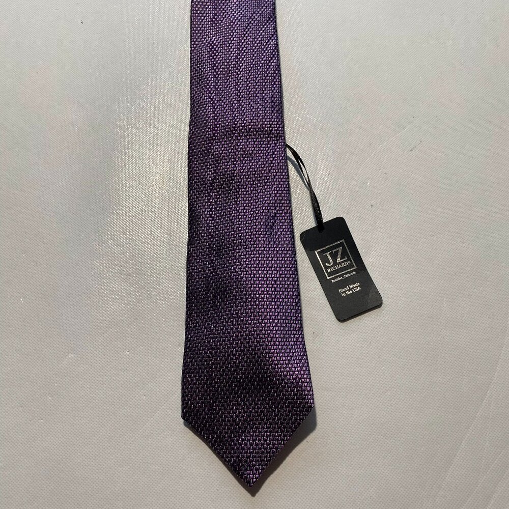 NEW Mens USA Made JZ Richards Neck Tie Silk Purple MSRP $95